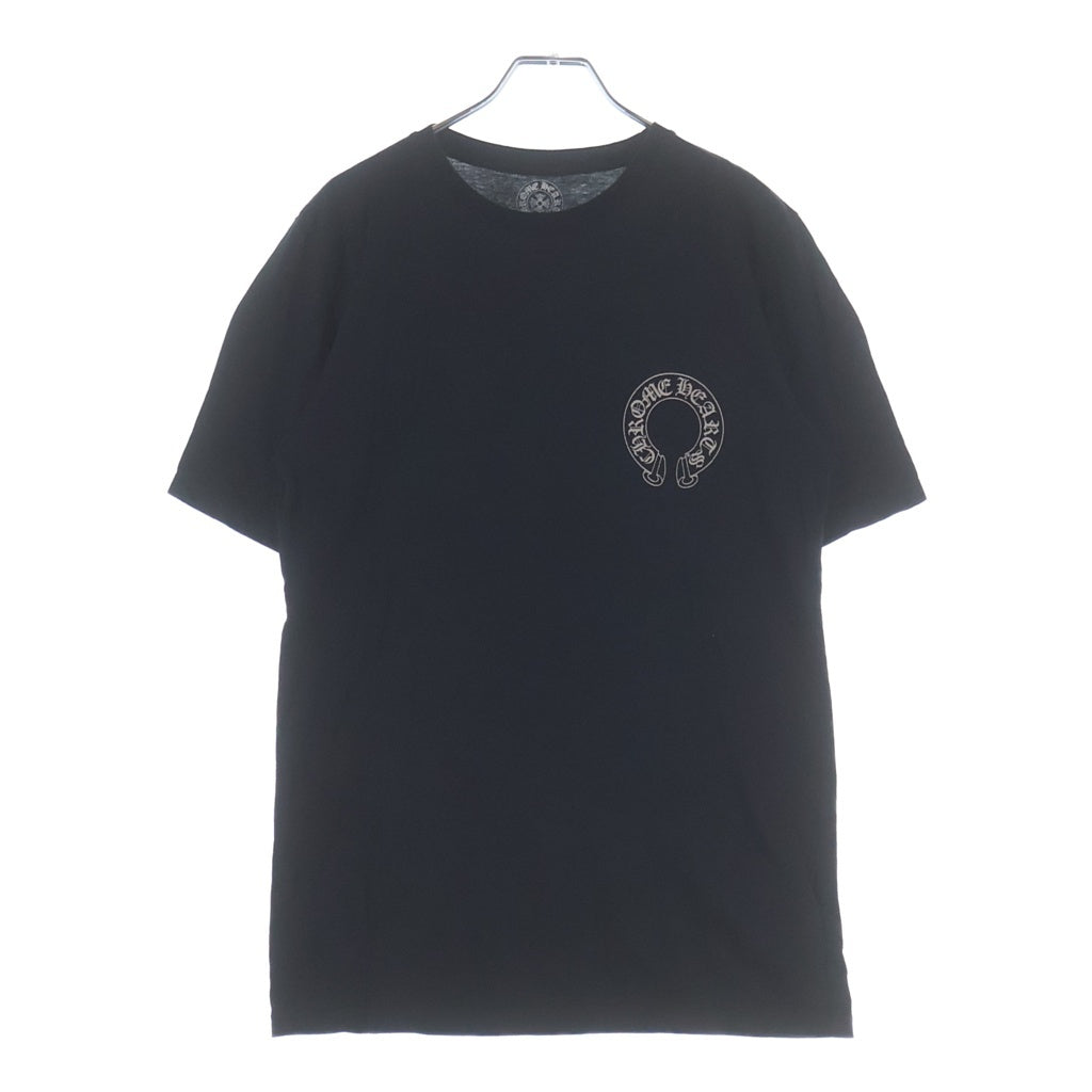 CHROME HEARTS(クロムハーツ) OLD CH T-SHIRT オールド 胸ホースシュー バックスクロールラベル プリントTシャツ 半袖クルーネックカットソー ブラック