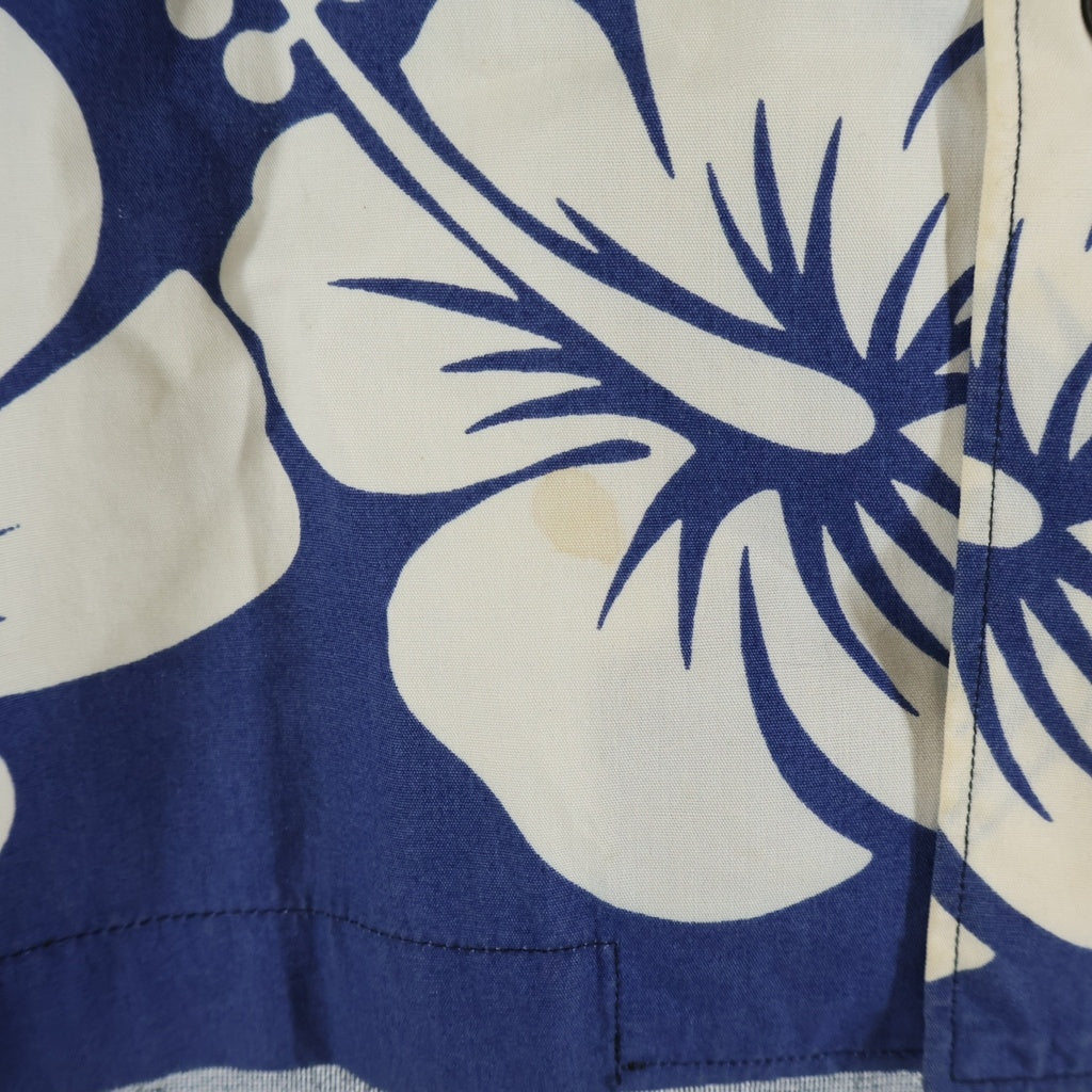 COMME des GARCONS SHIRT(コムデギャルソンシャツ) 02AW ナイロン ロングスリーブ アロハシャツ ブルー/ブラック W10147