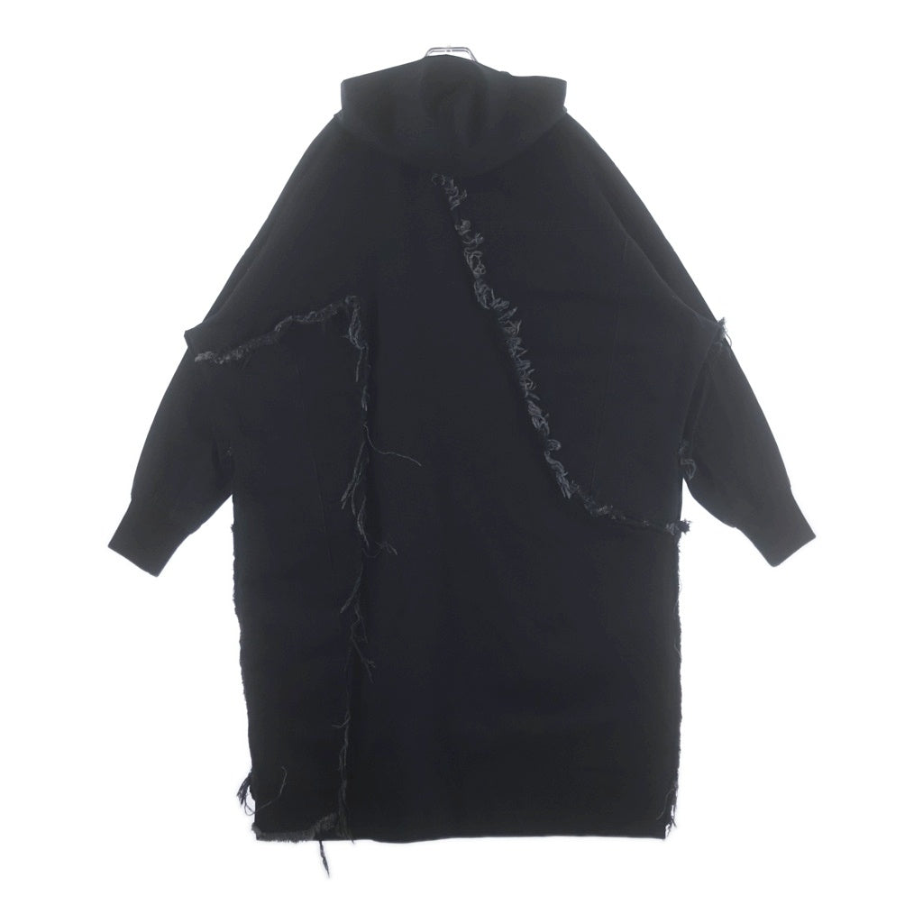 B Yohji Yamamoto(ビー ヨウジヤマモト) 18AW LONG DENIM PARKER ロング デニム パーカー フーデッドモッズコート ブラック NV-D54-004