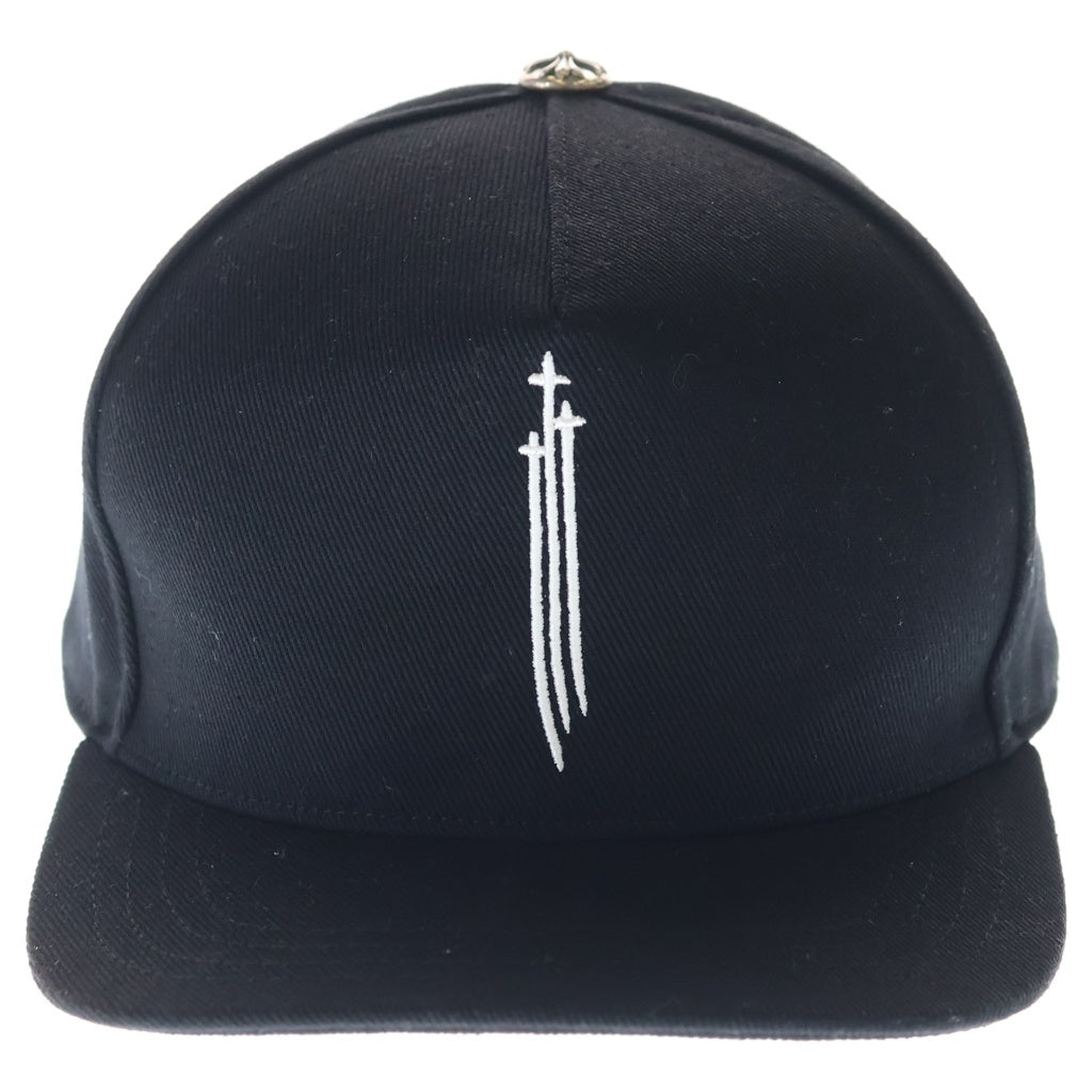 CHROME HEARTS(クロムハーツ) RS3 BASEBALL CAP フロントモチーフ刺繍 クロスボール ベースボールキャップ 帽子 ブラック