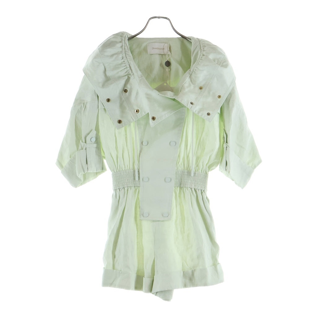 ZIMMERMANN(ジマーマン) GLASSY ROLLED PLAYSUIT グラッシー ロールド プレイスーツ ハーフスリーブワンピース レディース グリーン 7770YGLA
