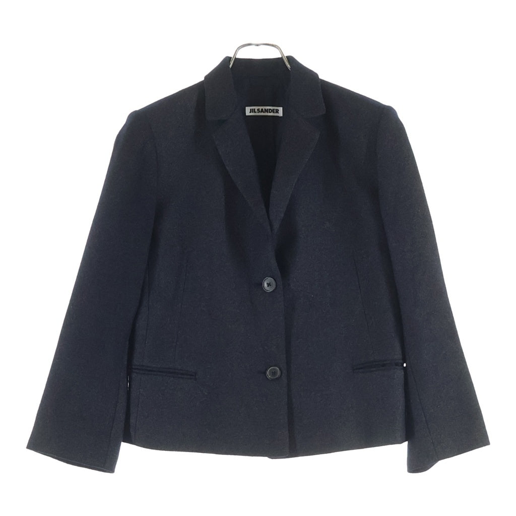 JIL SANDER(ジルサンダー) シルク混 カシミヤ シングルテーラードジャケット グレー レディース