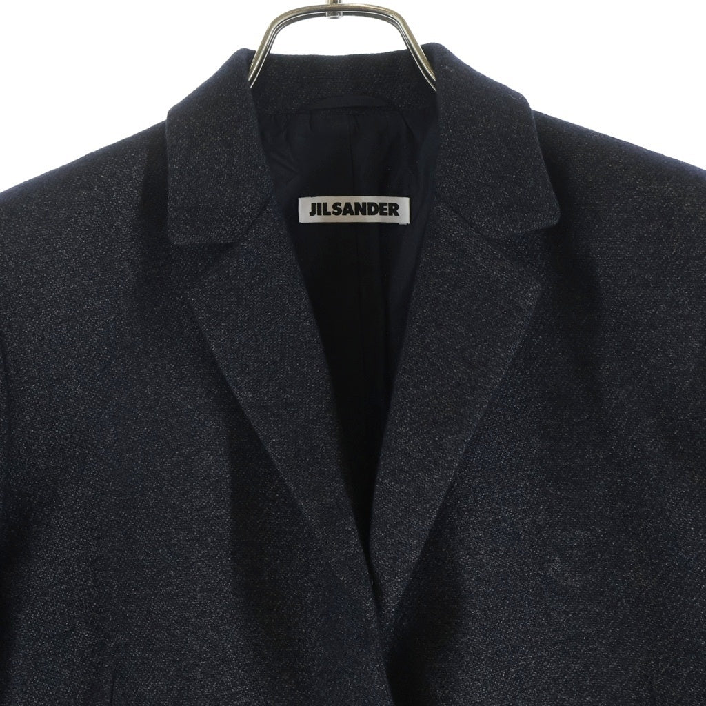 JIL SANDER(ジルサンダー) シルク混 カシミヤ シングルテーラードジャケット グレー レディース
