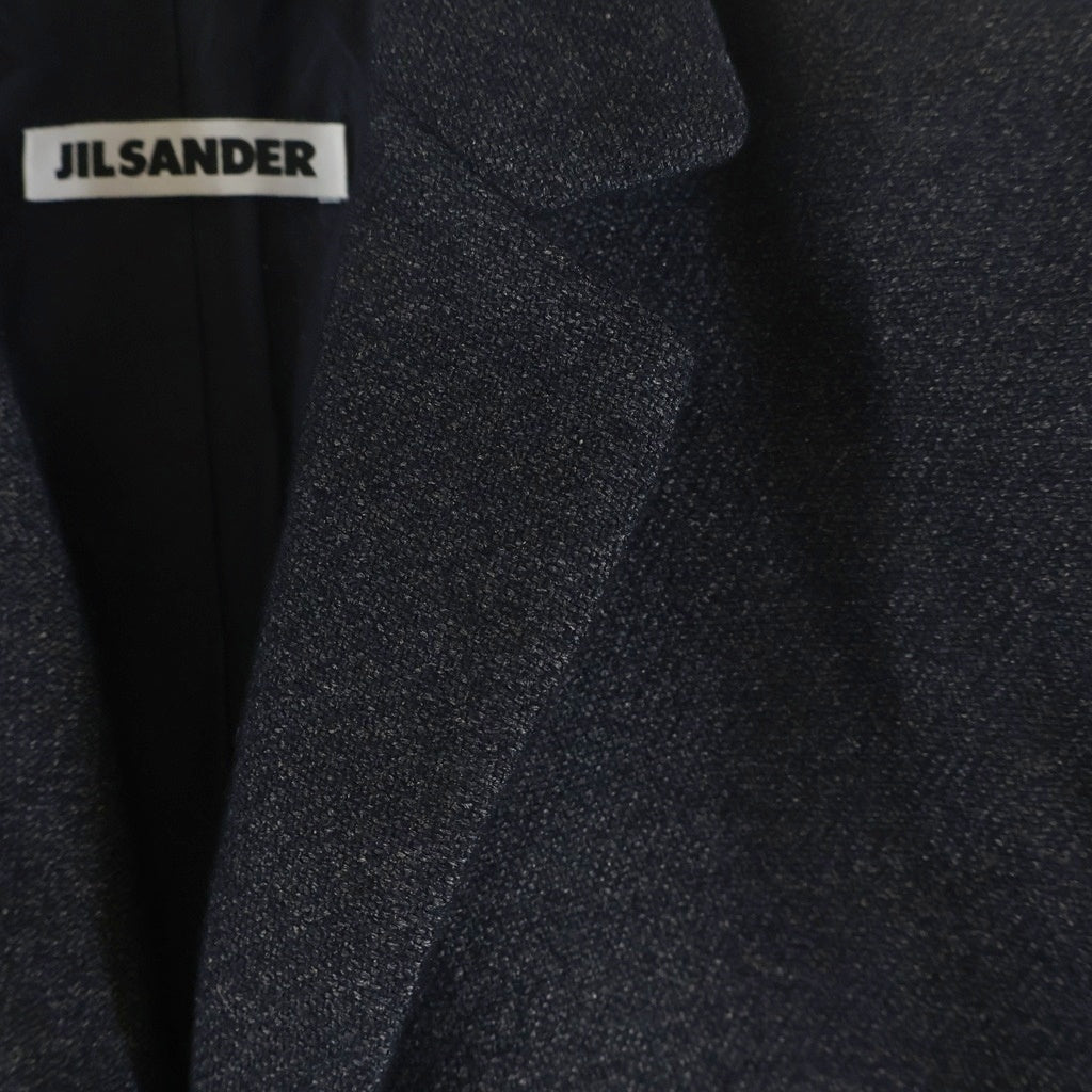 JIL SANDER(ジルサンダー) シルク混 カシミヤ シングルテーラードジャケット グレー レディース