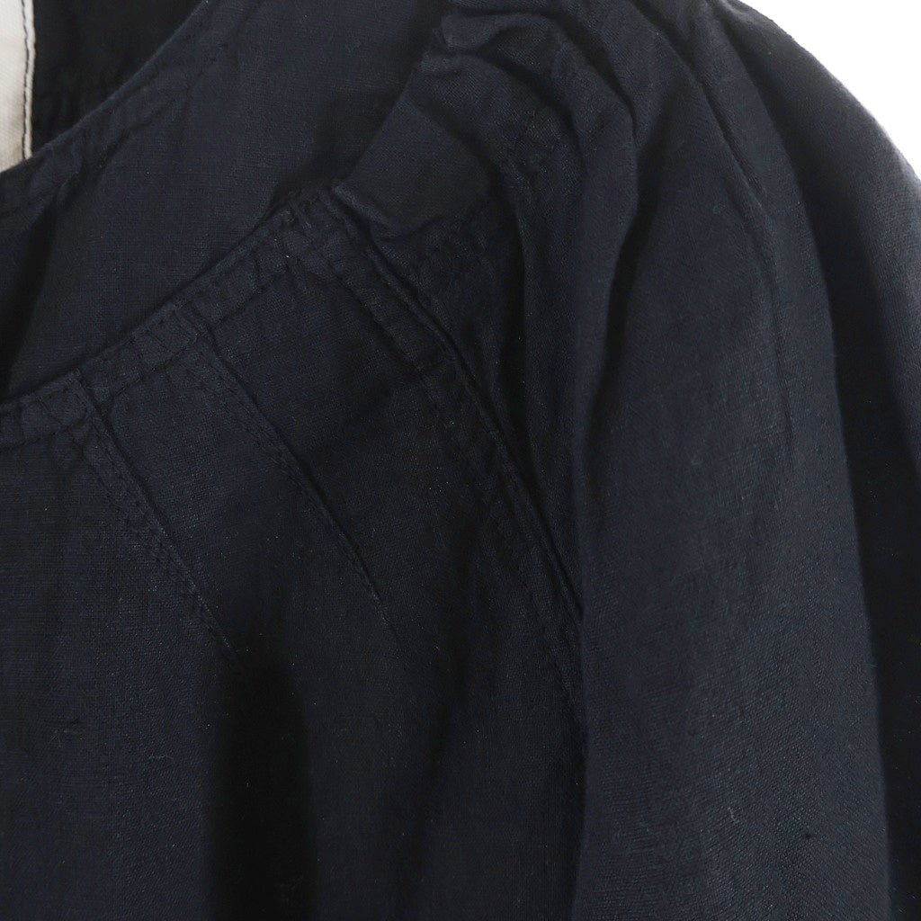 hussein chalayan(フセインチャラヤン) リネン混 ロングスリーブ ブラウス ボタンカーディガン レディース ブラック HDM550T