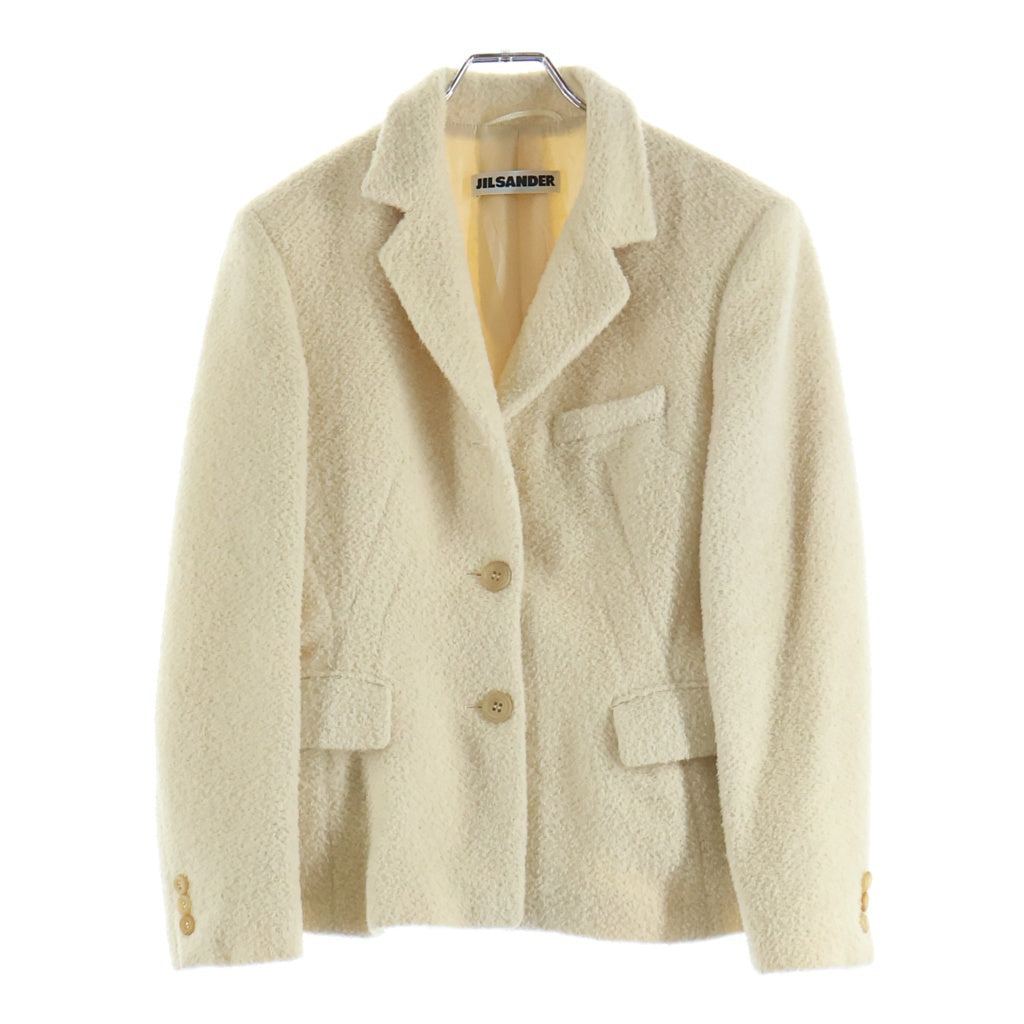 JIL SANDER(ジルサンダー) 90S VINTAGE ヴィンテージ アルパカウール セットアップスーツ シングルテーラードジャケット ミドルスカート レディース アイボリー
