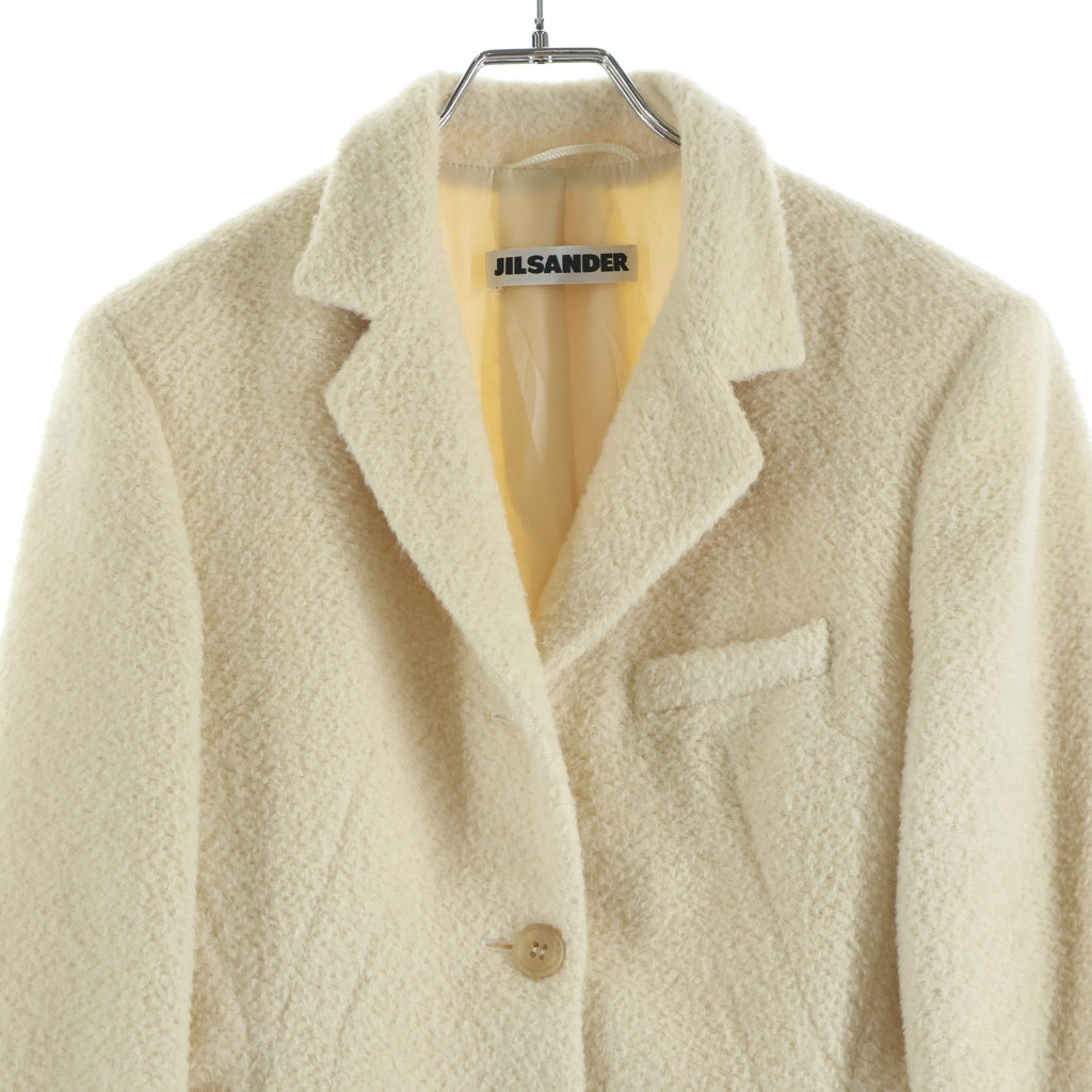 JIL SANDER(ジルサンダー) 90S VINTAGE ヴィンテージ アルパカウール セットアップスーツ シングルテーラードジャケット ミドルスカート レディース アイボリー