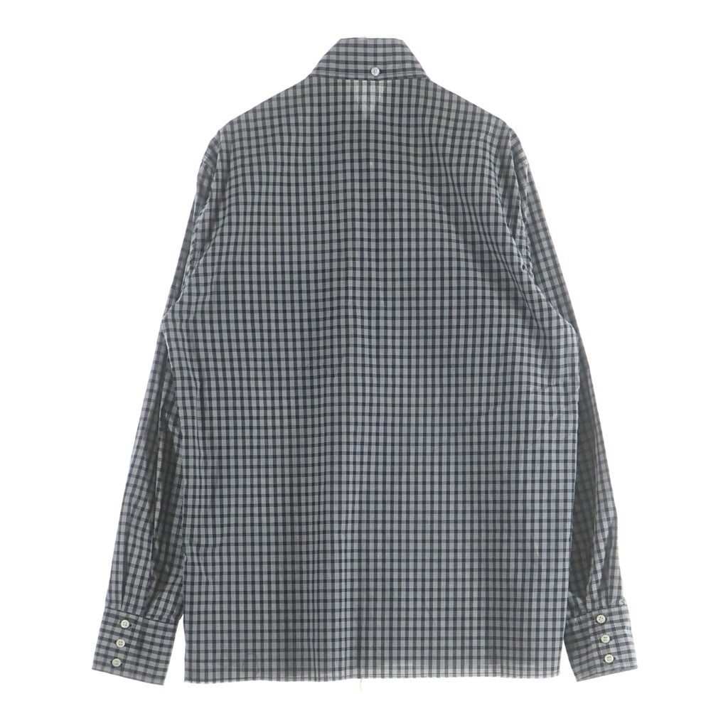 NO BRAND(ノーブランド) CARTER YOUNG カーターヤング WESTERN BUSINESS SHIRT ICE PLAID ウエスタンビジネスシャツ アイスプレイド ギンガムチェック カットオフ グレー