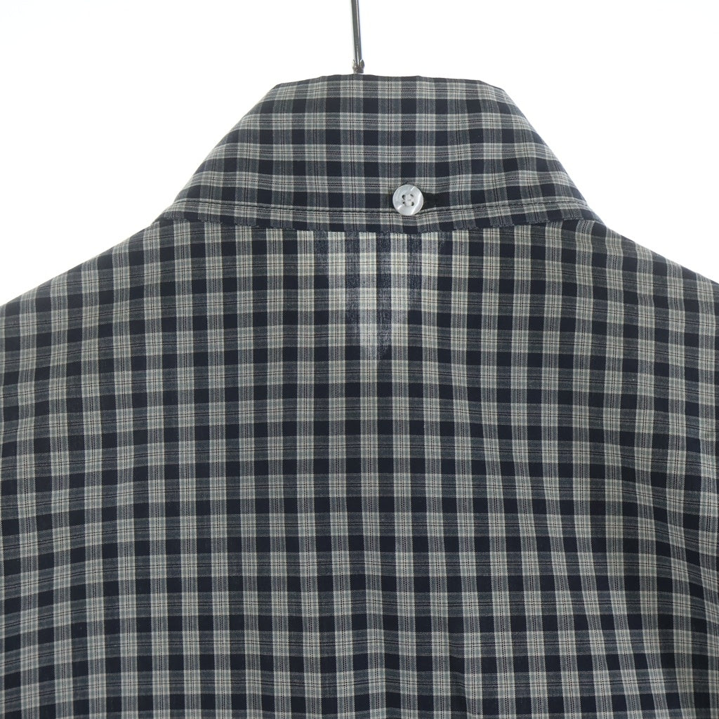NO BRAND(ノーブランド) CARTER YOUNG カーターヤング WESTERN BUSINESS SHIRT ICE PLAID ウエスタンビジネスシャツ アイスプレイド ギンガムチェック カットオフ グレー