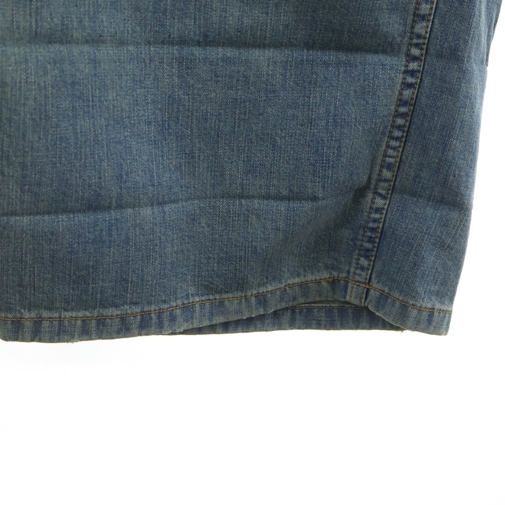 NO BRAND(ノーブランド) L.G.B./LGB(ルグランブルー) ヴィンテージ加工 バックル付 サスペンダー付きバギーデニムパンツ インディゴ KSA10-V-BAGGY/M