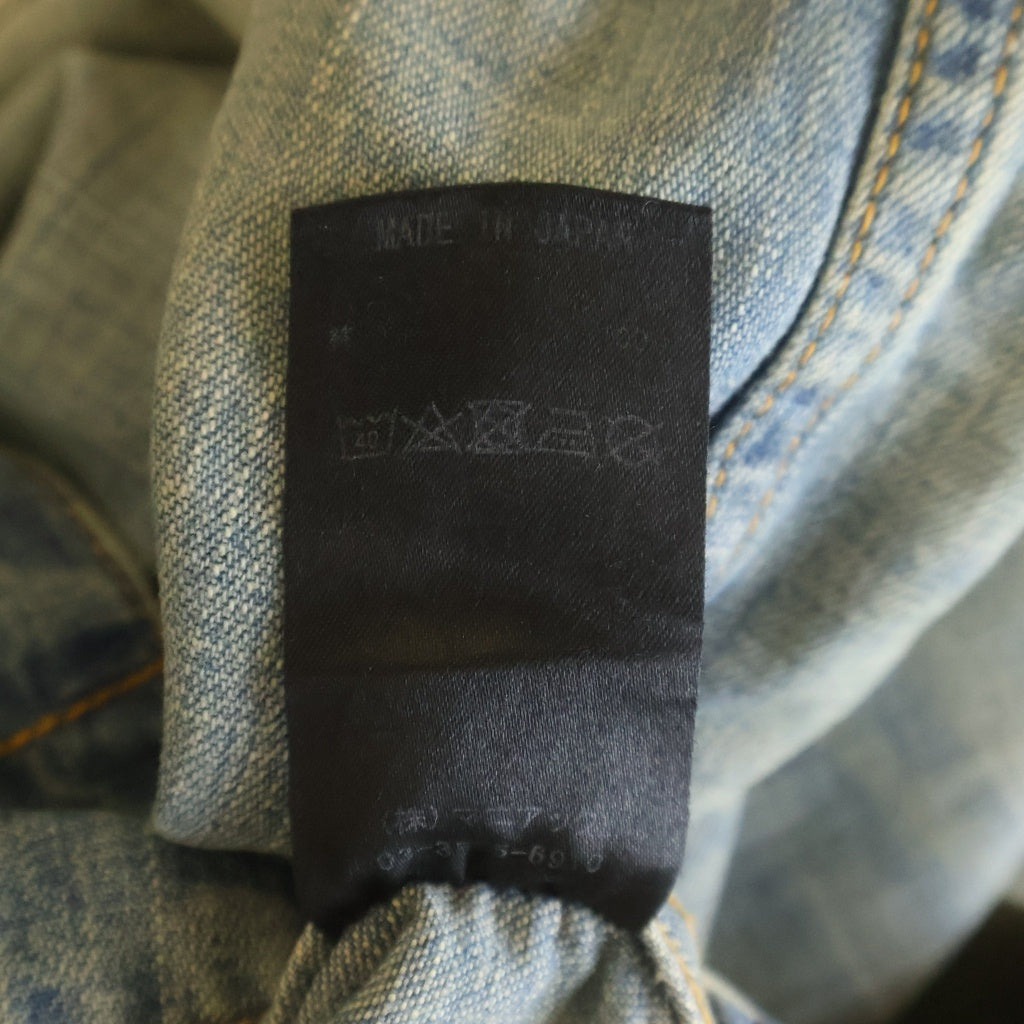 NO BRAND(ノーブランド) L.G.B./LGB(ルグランブルー) ヴィンテージ加工 バックル付 サスペンダー付きバギーデニムパンツ インディゴ KSA10-V-BAGGY/M