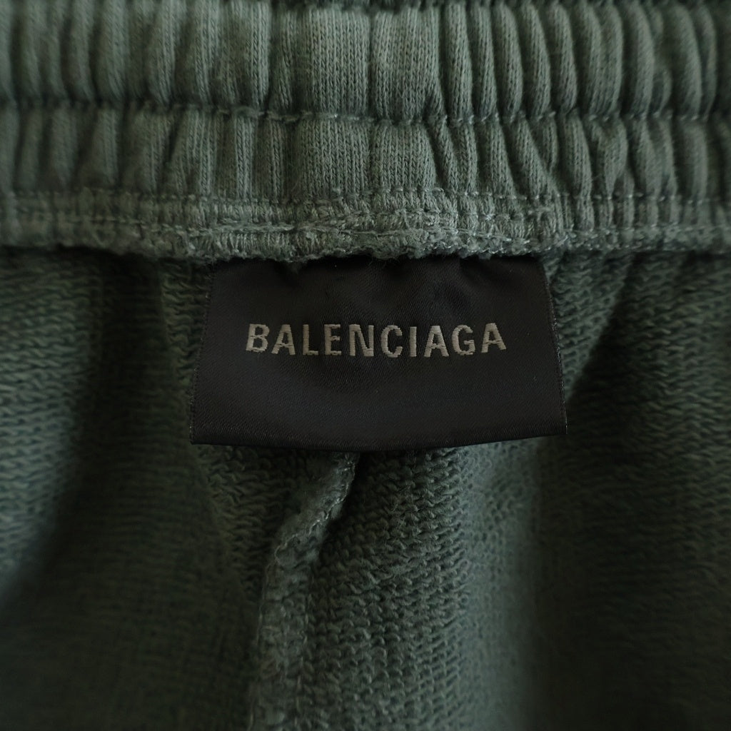 BALENCIAGA(バレンシアガ) 22SS 反転ロゴ刺繍 スウェットショーツ ハーフパンツ グリーン 676137 TNVG6
