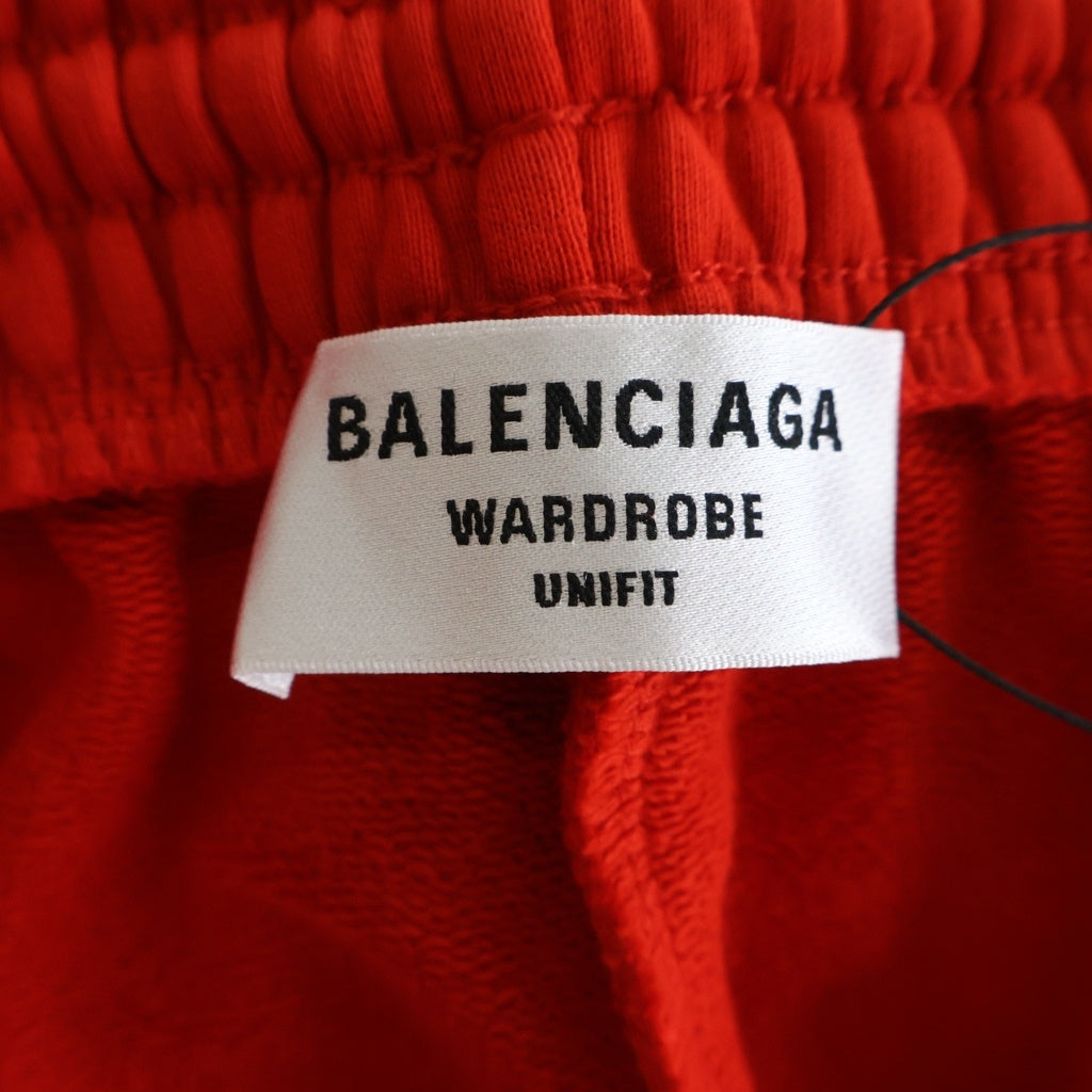 BALENCIAGA(バレンシアガ) 22SS Political Campaign Sweat Shorts ポリティカル キャンペーンロゴ刺繍 スウェットショーツ ハーフパンツ レッド 676137 TKVI9