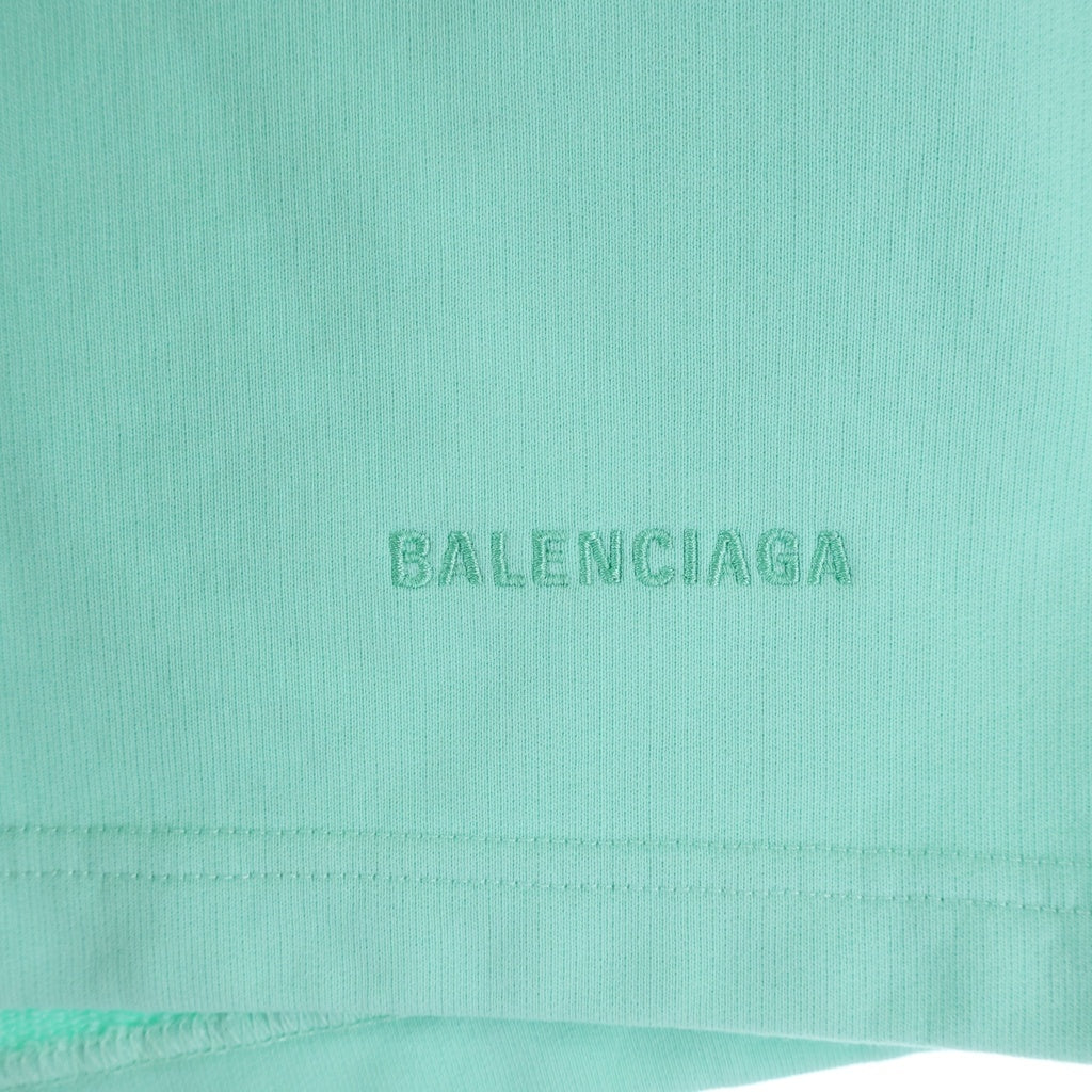 BALENCIAGA(バレンシアガ) 22AW BB Embroidered Logo Shorts BBロゴ刺繍 スウェットショーツ ハーフパンツ ミントグリーン 674591 TLVB8