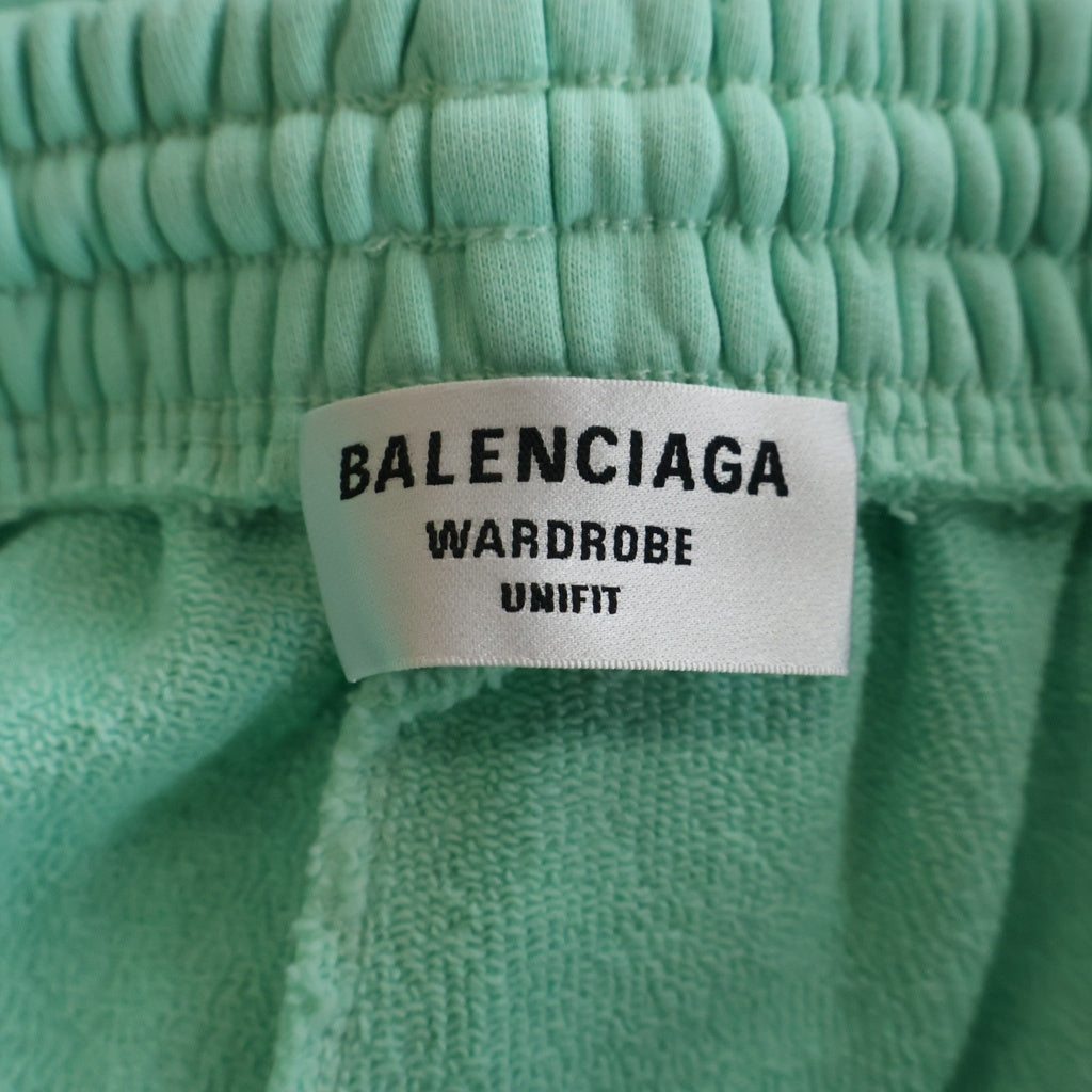 BALENCIAGA(バレンシアガ) 22AW BB Embroidered Logo Shorts BBロゴ刺繍 スウェットショーツ ハーフパンツ ミントグリーン 674591 TLVB8