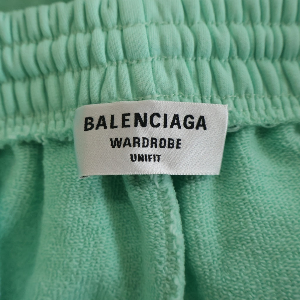BALENCIAGA(バレンシアガ) 22AW BB Embroidered Logo Shorts BBロゴ刺繍 スウェットショーツ ハーフパンツ ミントグリーン 674591 TLVB8
