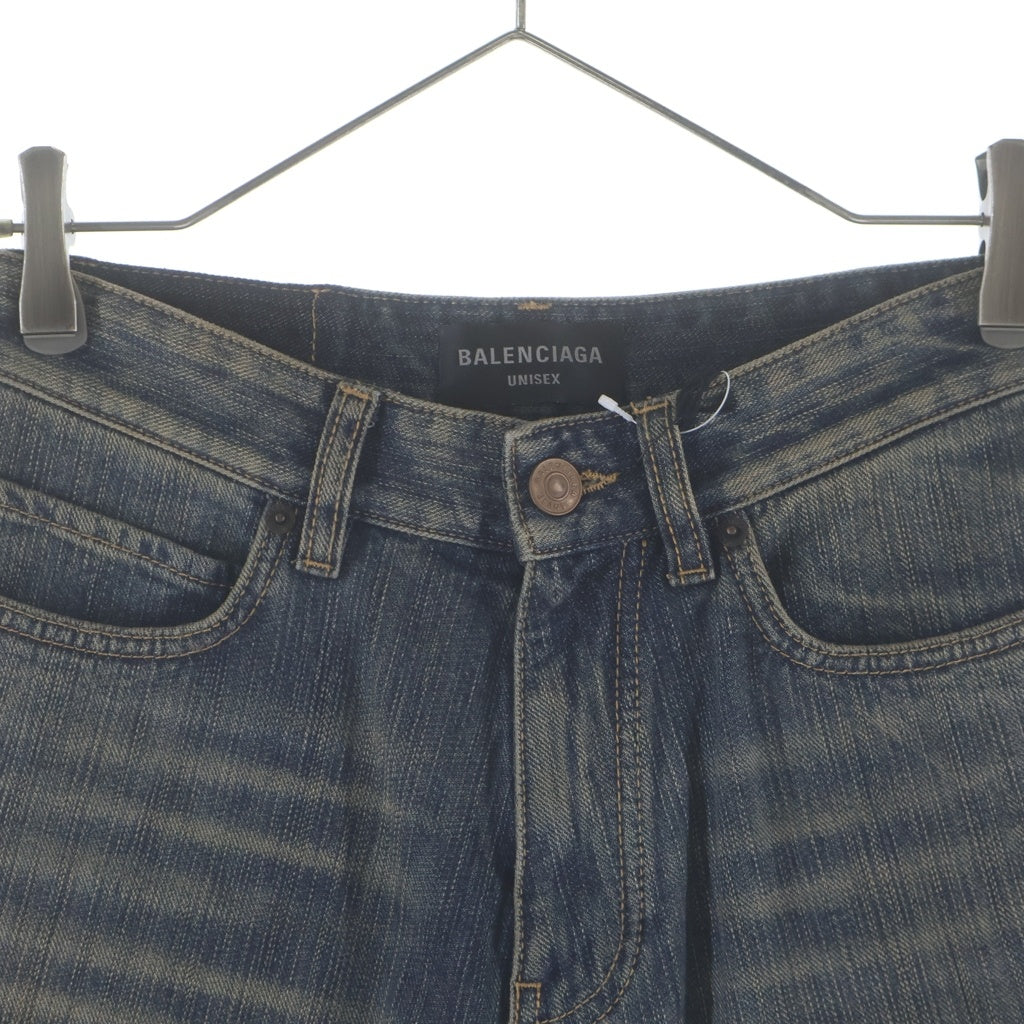 BALENCIAGA(バレンシアガ) 23AW カットオフ ヴィンテージ加工 デニムショーツ ハーフパンツ インディゴ 753212 TNW65