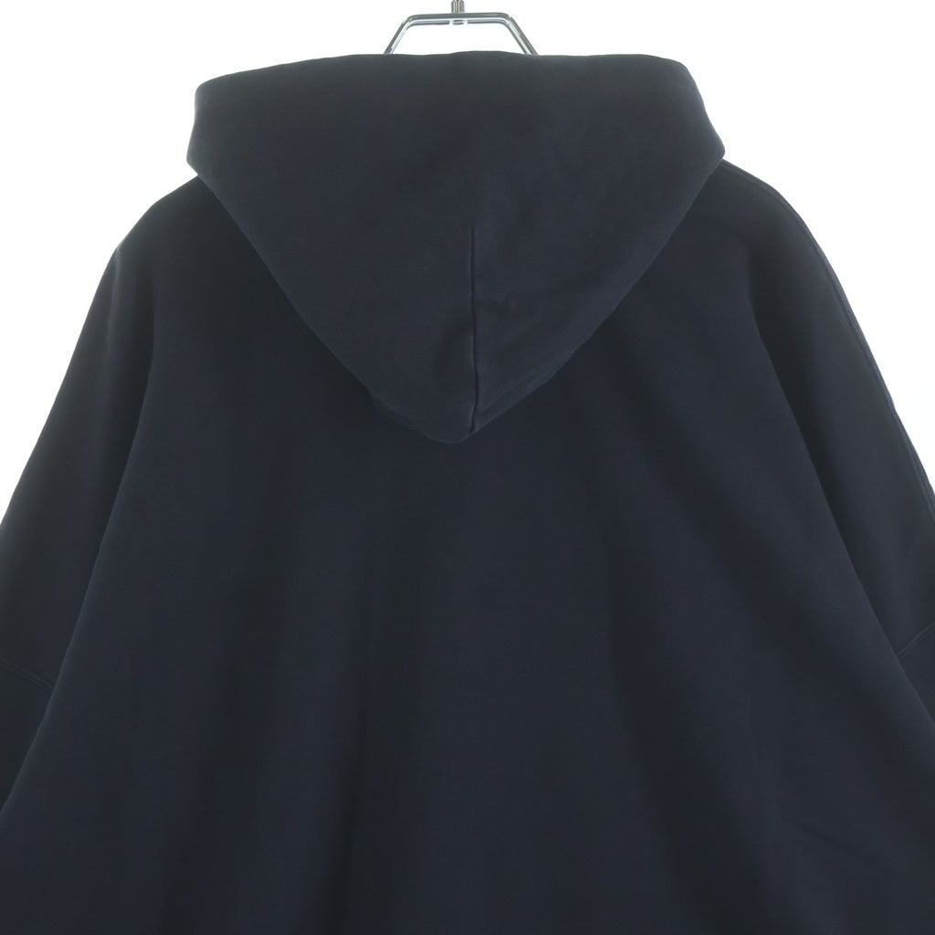 BALENCIAGA(バレンシアガ) 23AW WASHED BLACK ウオッシュド加工 アームロゴエンブロイダリー プルオーバースウェットパーカー フーディー ブラック 739024 TOVV2
