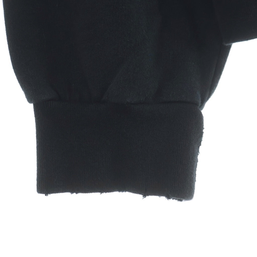 BALENCIAGA(バレンシアガ) 22AW ロゴプリント ダメージ加工 プルオーバースウェットパーカー フーディー ブラック 674986TMVH4