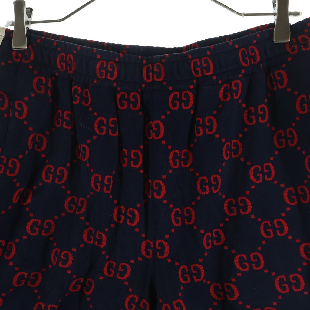 GUCCI(グッチ) 18SS GG Jaquard Jersey Shorts GGジャガード総柄 ショートパンツ ショーツ ハーフパンツ ネイビー/レッド 474632 X9L14