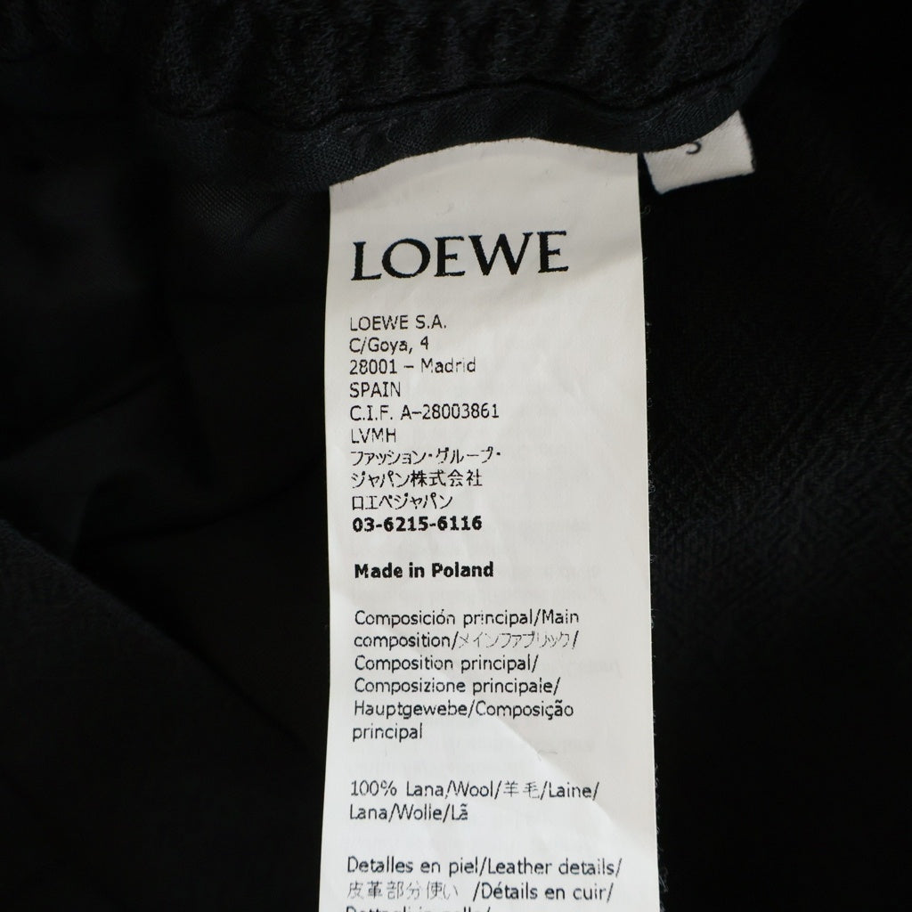 LOEWE(ロエベ) ドローストリング ワイドウール イージースラックスパンツ ブラック S359331XD2