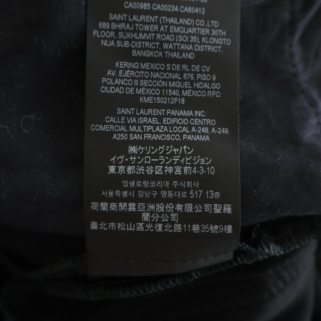 SAINT LAURENT PARIS(サンローランパリ) ベロア ボタンフライ ワイドロングパンツ ブラック 704607 Y05PA