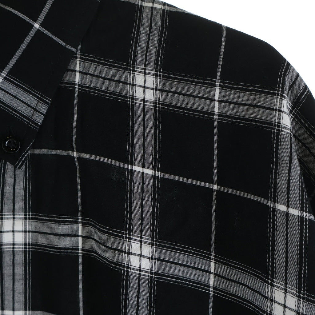 BALENCIAGA(バレンシアガ) Back Logo Check L/S Shirt バックロゴ チェック柄 長袖ボタンダウンシャツ ブラック/ホワイト 556878 TDM03