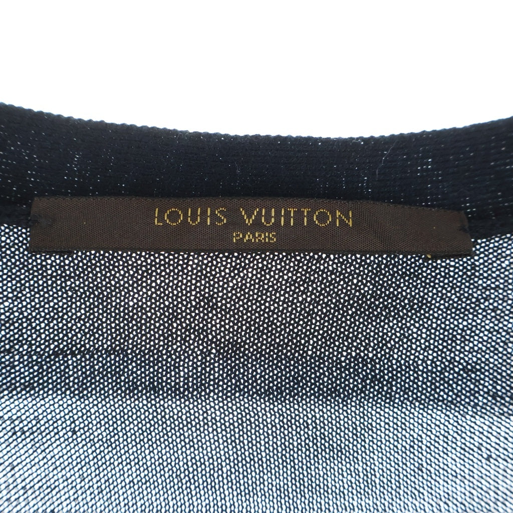 LOUIS VUITTON(ルイヴィトン) シルクカシミヤ混 ボーダーニットカーディガン ブラック/ネイビー RM101 MQKN93K54