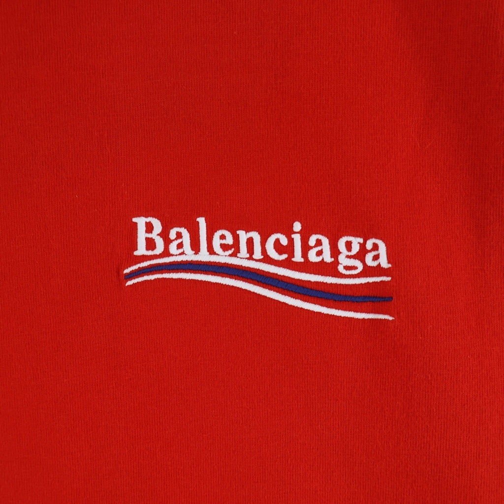 BALENCIAGA(バレンシアガ) 21SS Political Campaign Oversized Tee ポリティカル キャンペーンロゴ刺繍Tシャツ 半袖クルーネックカットソー レッド 641655 TKVJ1