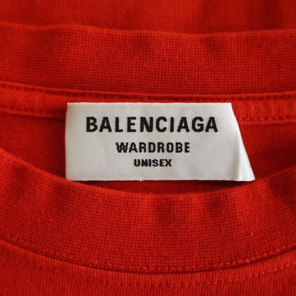 BALENCIAGA(バレンシアガ) 21SS Political Campaign Oversized Tee ポリティカル キャンペーンロゴ刺繍Tシャツ 半袖クルーネックカットソー レッド 641655 TKVJ1