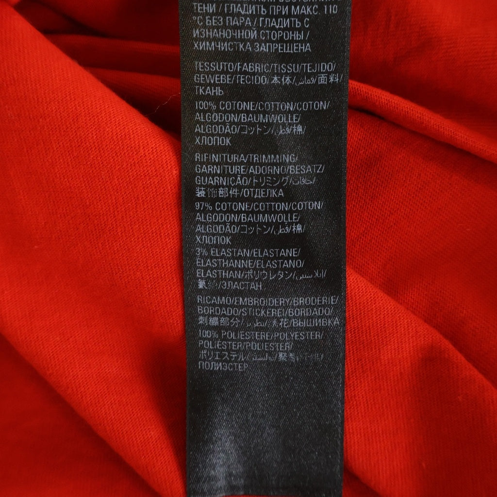 BALENCIAGA(バレンシアガ) 21SS Political Campaign Oversized Tee ポリティカル キャンペーンロゴ刺繍Tシャツ 半袖クルーネックカットソー レッド 641655 TKVJ1