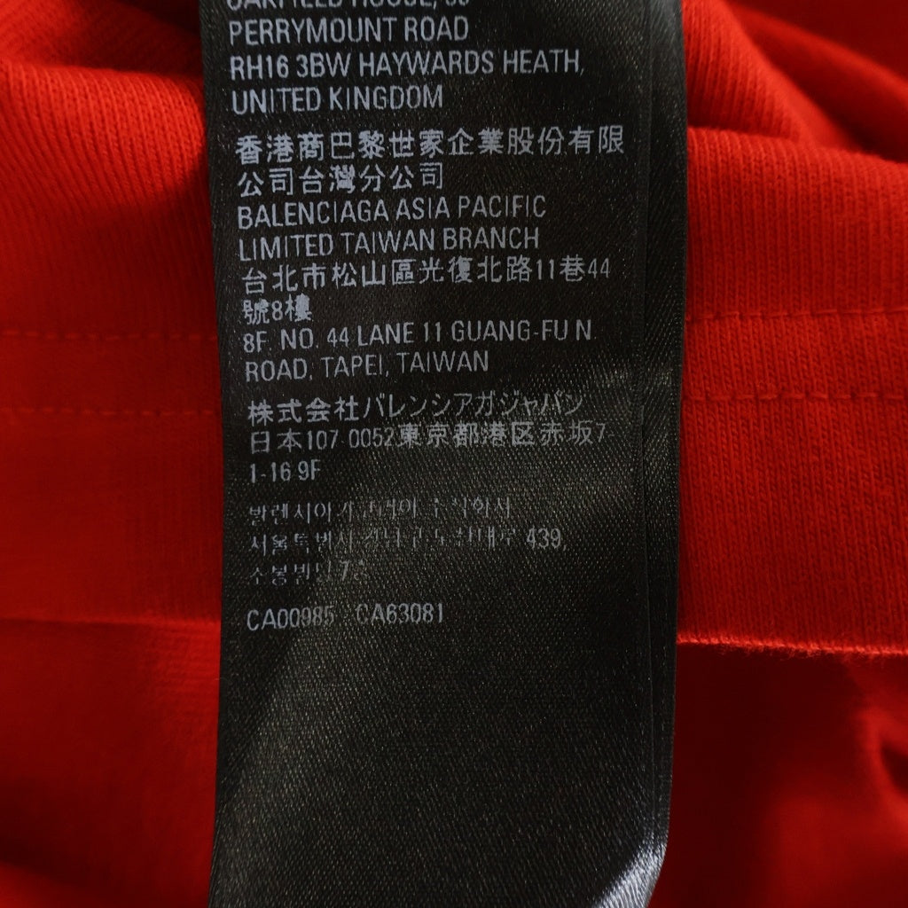 BALENCIAGA(バレンシアガ) 21SS Political Campaign Oversized Tee ポリティカル キャンペーンロゴ刺繍Tシャツ 半袖クルーネックカットソー レッド 641655 TKVJ1