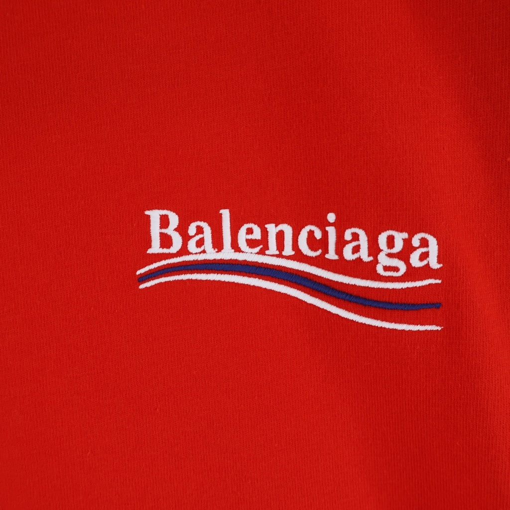 BALENCIAGA(バレンシアガ) 21SS Political Campaign Oversized Tee ポリティカル キャンペーンロゴ刺繍Tシャツ 半袖クルーネックカットソー レッド 641655 TKVJ1