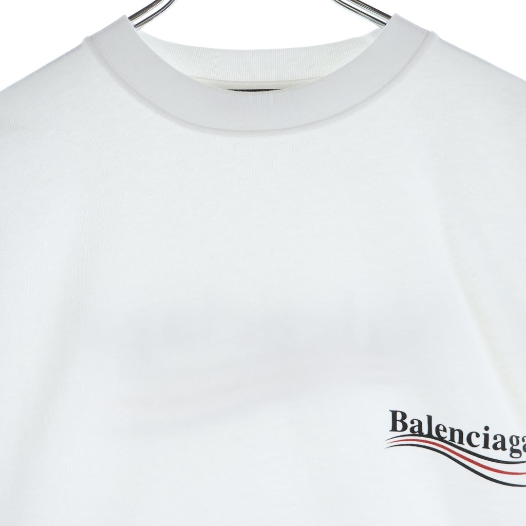 BALENCIAGA(バレンシアガ) 21AW Political Campaign Large Fit Tee ポリティカル キャンペーンロゴプリントTシャツ 半袖クルーネックカットソー ホワイト 620969 TIV52