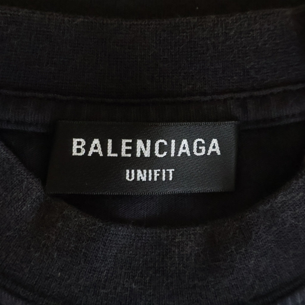 BALENCIAGA(バレンシアガ) 22AW OVERSIZED T-SHIRT ロゴプリント オーバーサイズTシャツ 半袖クルーネックカットソー ブラック 694576 TMVJ6