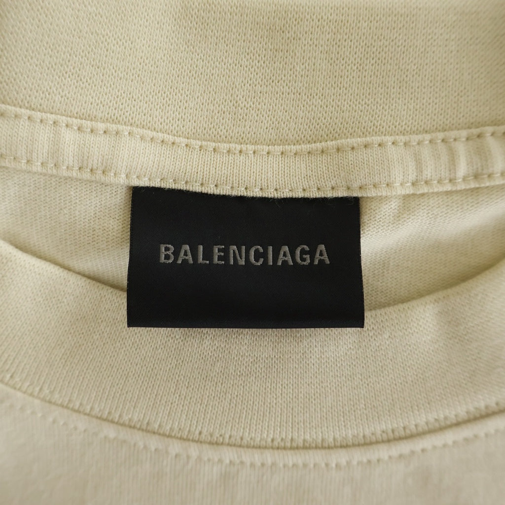 BALENCIAGA(バレンシアガ) 21SS Political Campaign Oversized Tee ポリティカル キャンペーンロゴ刺繍Tシャツ 半袖クルーネックカットソー ベージュ 641655 TKVJ1