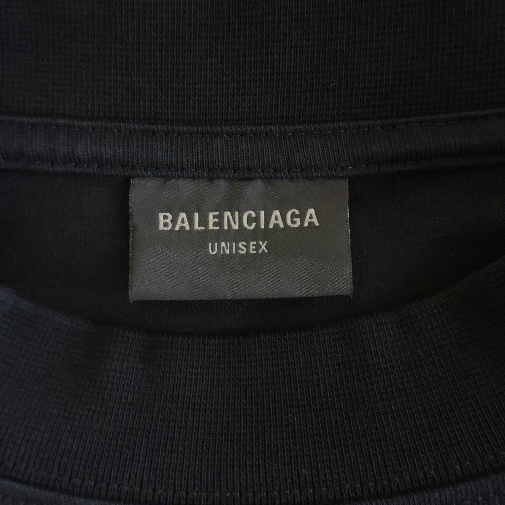 BALENCIAGA(バレンシアガ) 23SS Oversized L/S T-Shirt TOKYOロゴプリント オーバーサイズTシャツ 長袖クルーネックカットソー ブラック 720250 TLVK6