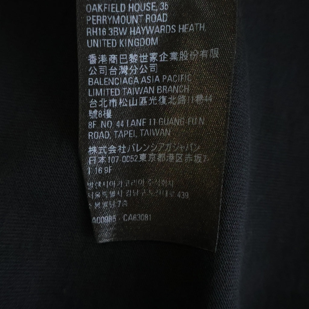 BALENCIAGA(バレンシアガ) 23SS Oversized L/S T-Shirt TOKYOロゴプリント オーバーサイズTシャツ 長袖クルーネックカットソー ブラック 720250 TLVK6