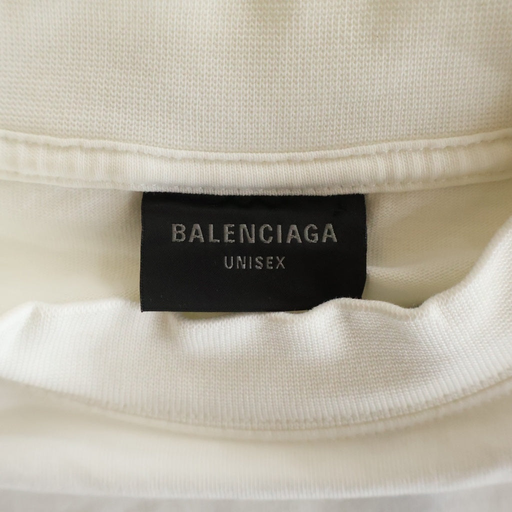 BALENCIAGA(バレンシアガ) 25SS Over Champs-Elysees T-Shirt フロントプリント オーバーサイズTシャツ 半袖クルーネックカットソー ホワイト 787349 TRVN1