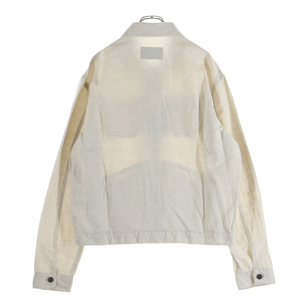 PRADA(プラダ) 23SS トライアングルロゴ ジップアップ リネン ニュートラル シャンブレーブルゾンジャケット ベージュ GEB255
