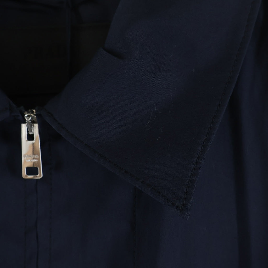 PRADA(プラダ) トライアングルロゴ ストレッチコットン ジップアップジャケット ブルゾン ネイビー SGC513