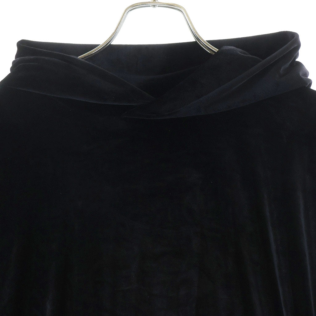 BALENCIAGA(バレンシアガ) 24AW VELVET HOODIE ベルベット プルオーバーパーカー フーディー レディース ブラック 720654 TKQ22