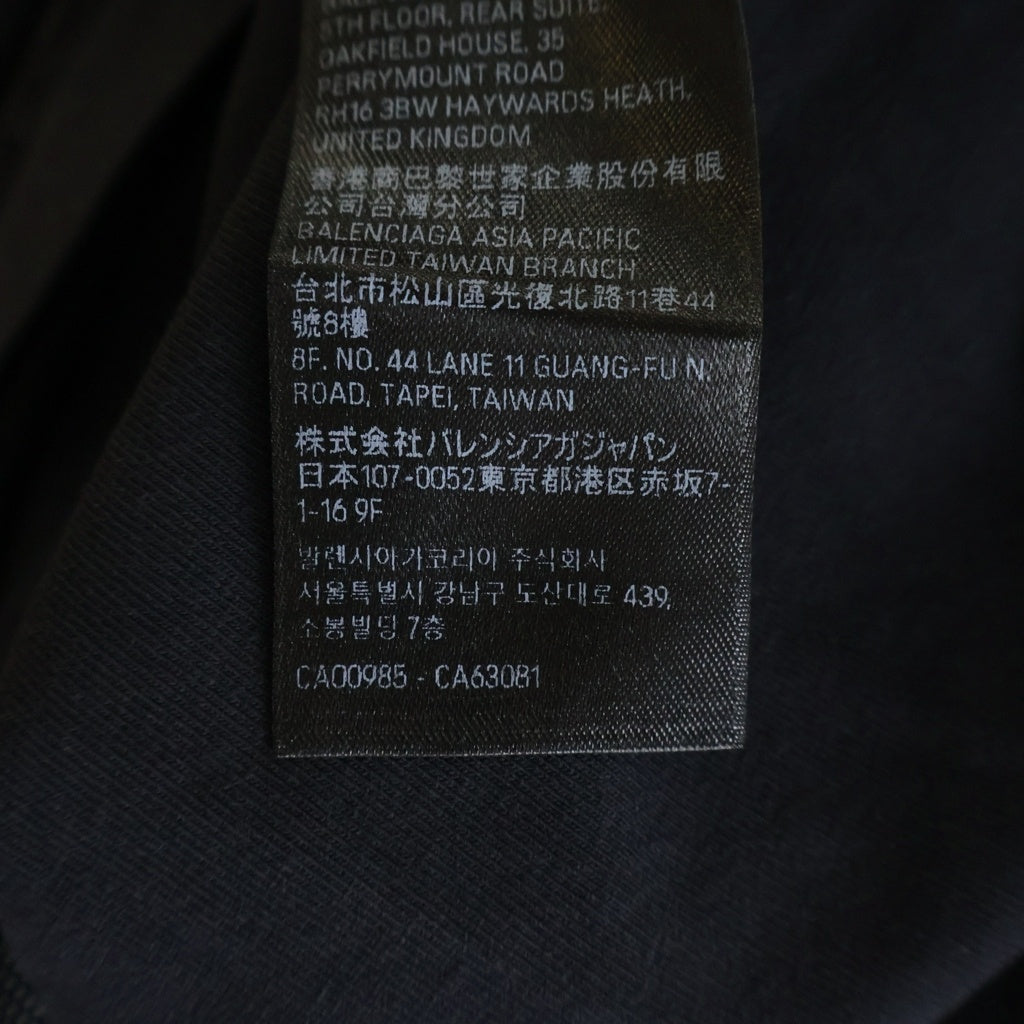 BALENCIAGA(バレンシアガ) BFRND Long-Sleeve Hooded T-Shirt ロゴプリント ネックホルダー付 ロングスリーブフーデッドTシャツ レディース ブラック 787350 TQVG9