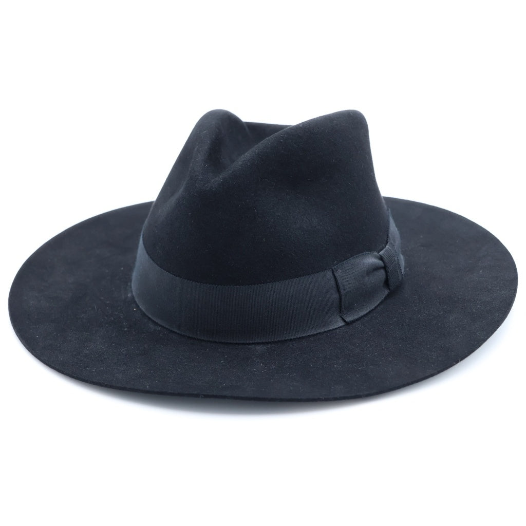 SAINT LAURENT PARIS(サンローランパリ) 16AW New Bowie Fedora Hat ニューボウイフェドラハット ロングプリムハット 中折れ帽子 ブラック 442145 Y3OS1