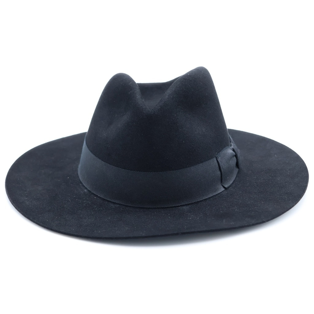 SAINT LAURENT PARIS(サンローランパリ) 16AW New Bowie Fedora Hat ニューボウイフェドラハット ロングプリムハット 中折れ帽子 ブラック 442145 Y3OS1