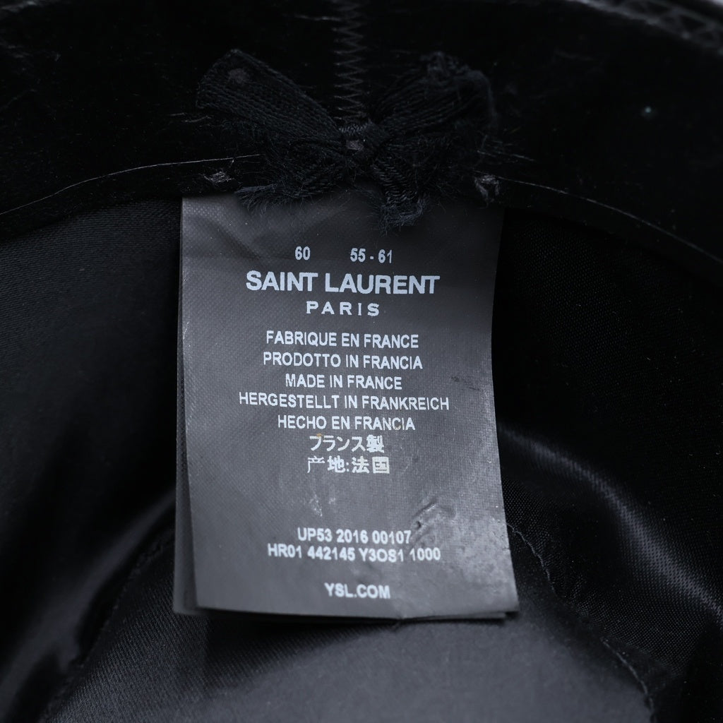 SAINT LAURENT PARIS(サンローランパリ) 16AW New Bowie Fedora Hat ニューボウイフェドラハット ロングプリムハット 中折れ帽子 ブラック 442145 Y3OS1