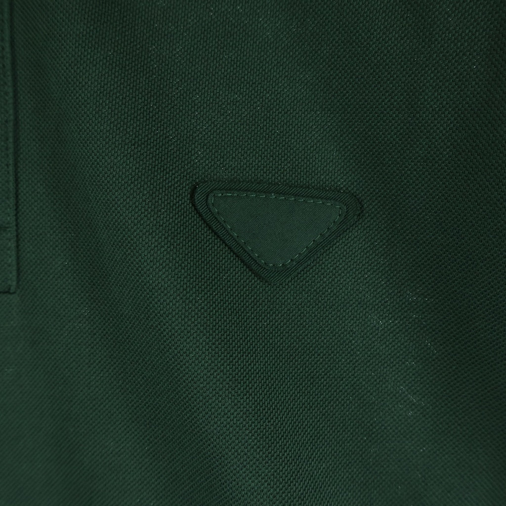 PRADA(プラダ) 24SS レイヤード 長袖コットンポロシャツ グリーン UJL72B