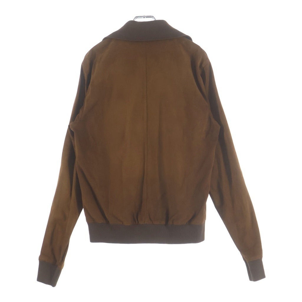 PRADA(プラダ) 25AW スウェード コニャック トラックジャケット ジップアップレザーブルゾン ブラウン UPW563