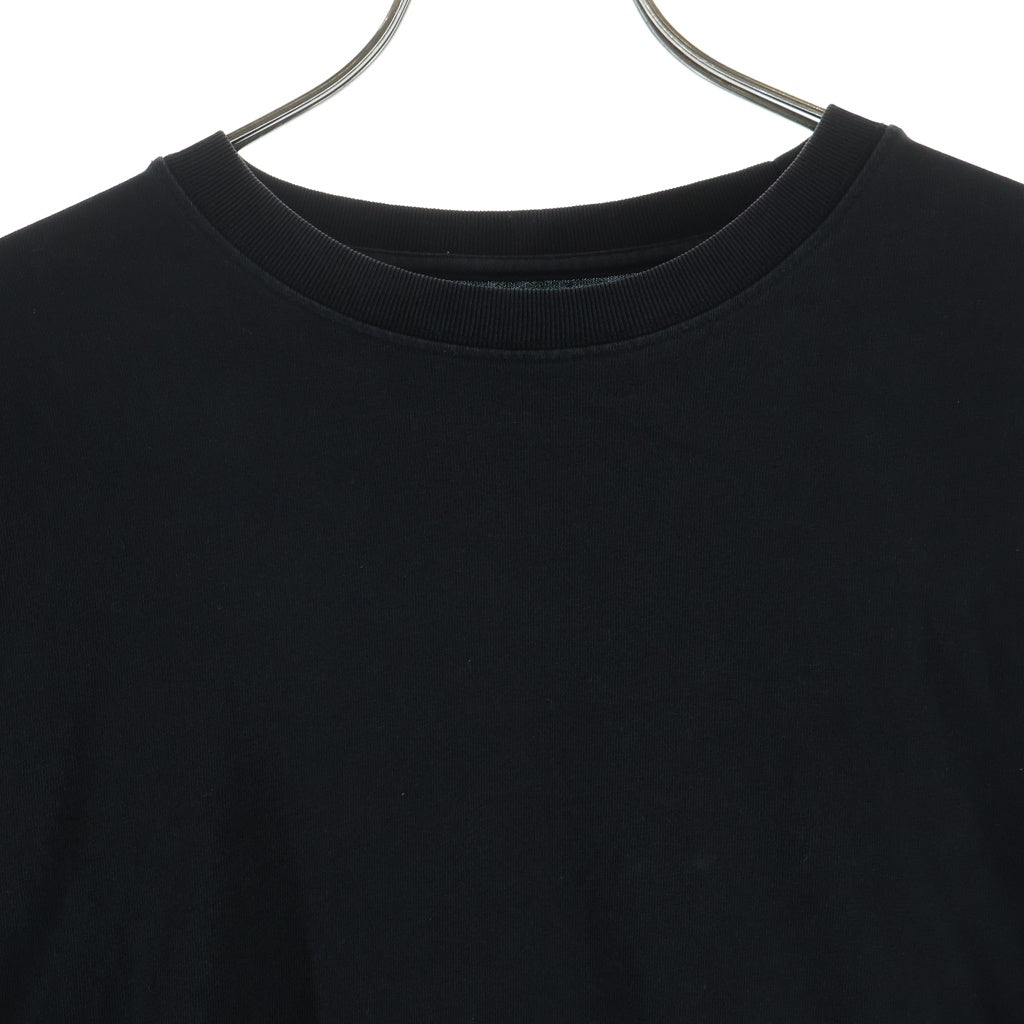 HERON PRESTON(ヘロンプレストン) 袖ロゴプリントTシャツ 長袖クルーネックカットソー ブラック HMAB002S19600050