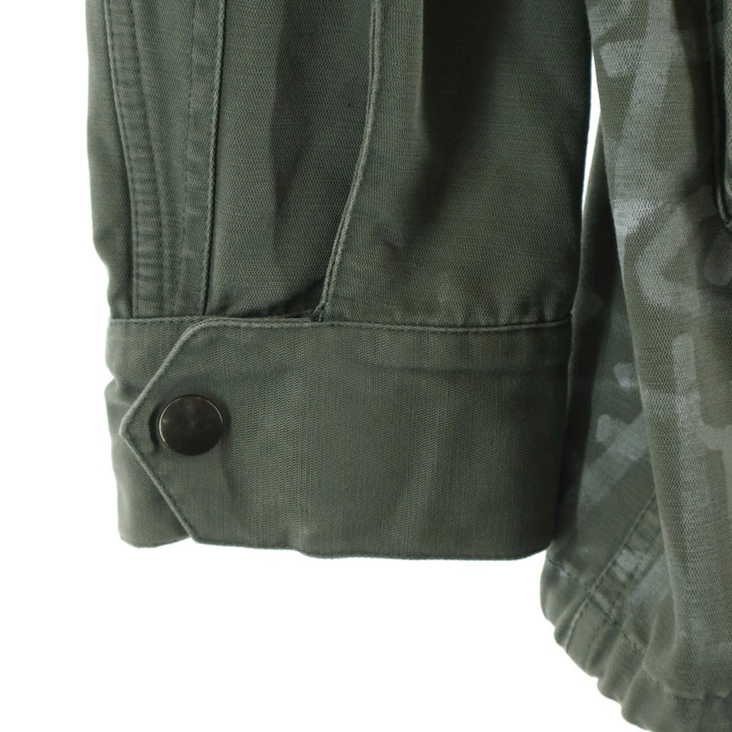 FAITH CONNEXION(フェイスコネクション) MULTIPOCKET PARKA マルチポケットパーカー ペイント加工 ジップアップジャケット カーキ X1200T76TZZ